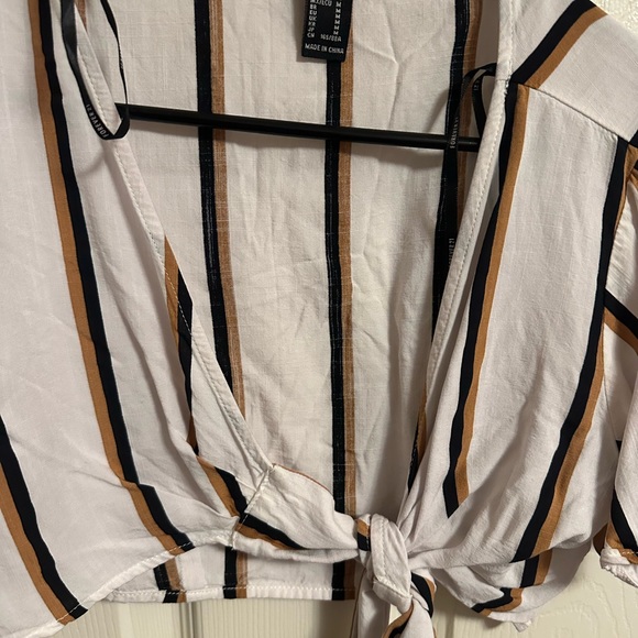 Striped Tie Crop Top- Forever 21 - Picture 3 of 4